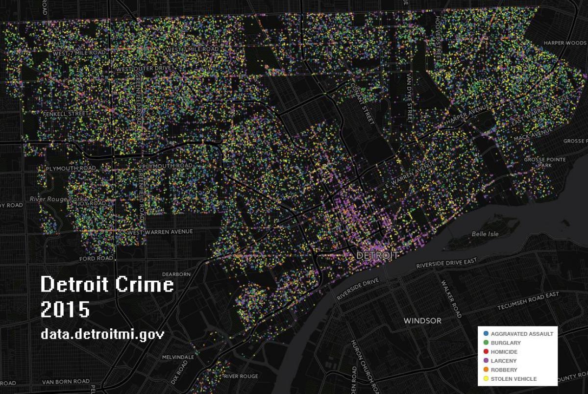 डेट्रायट में अपराध का नक्शा