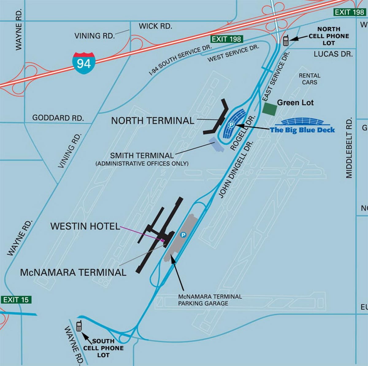 dtw पार्किंग का नक्शा