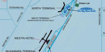Dtw पार्किंग का नक्शा
